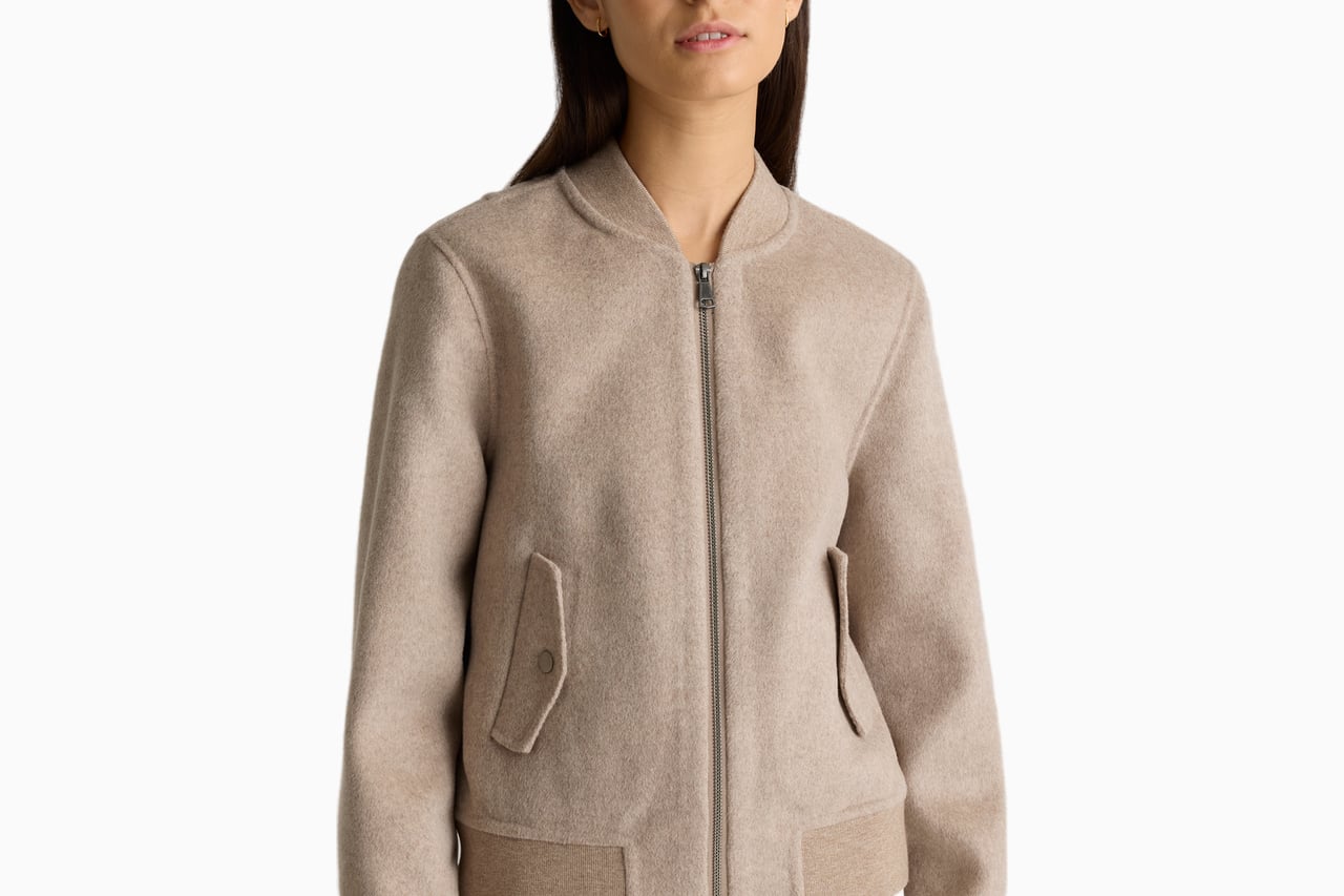 best bomber jackets women quince double faced merino wool bomber - Luxe Digital