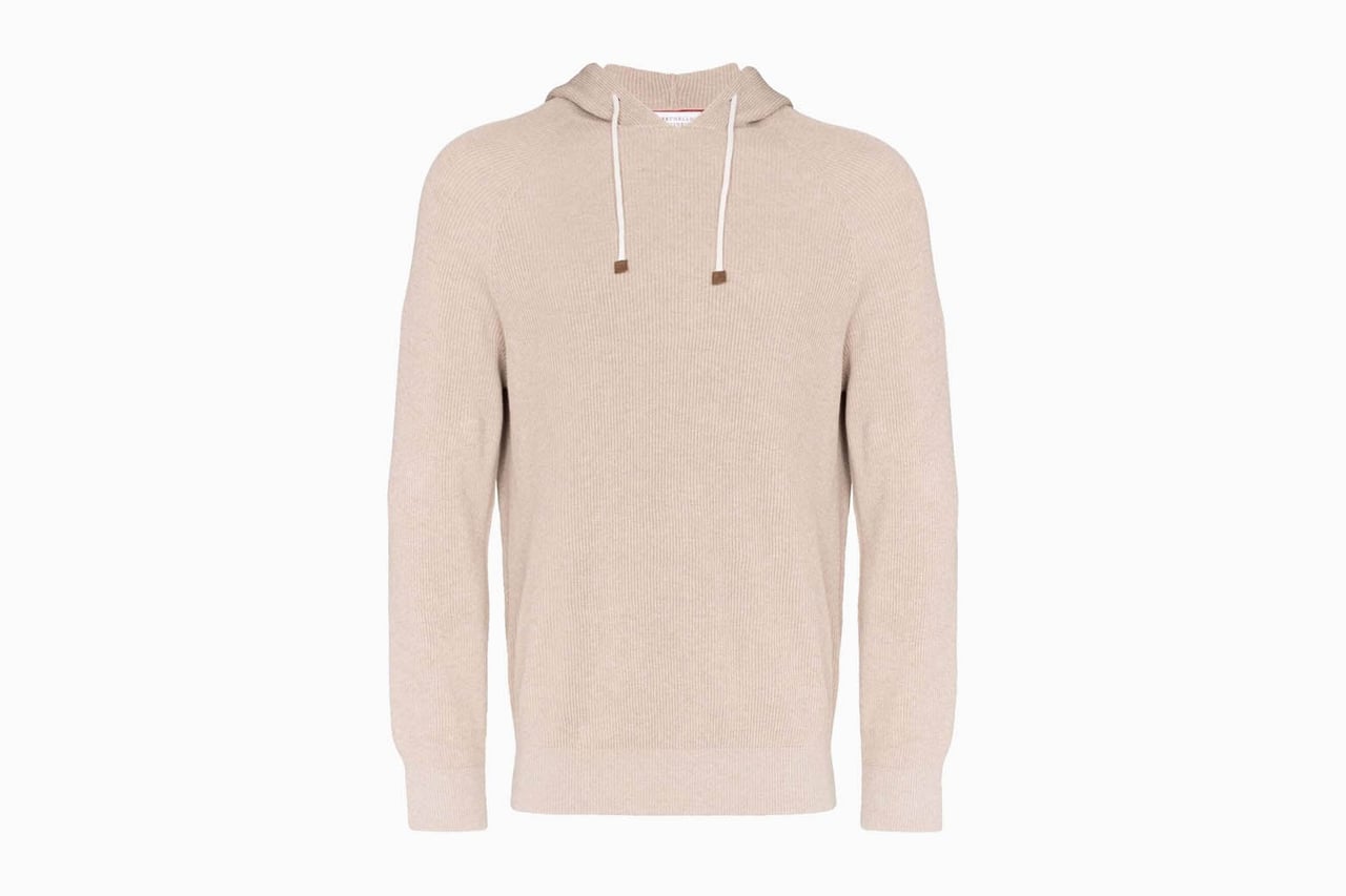 best hoodies men brunello cucinelli rib knit - Luxe Digital