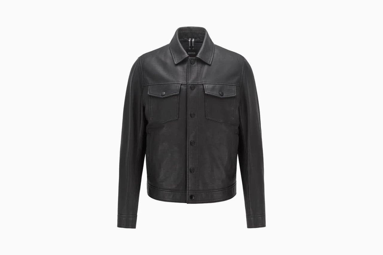 best leather jackets men hugo boss - Luxe Digital