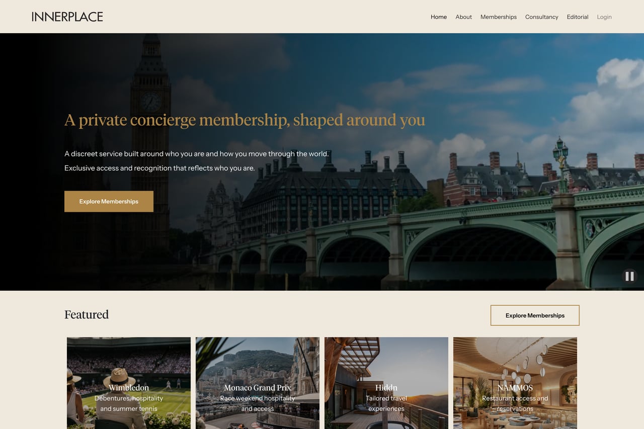 Innerplace Concierge homepage