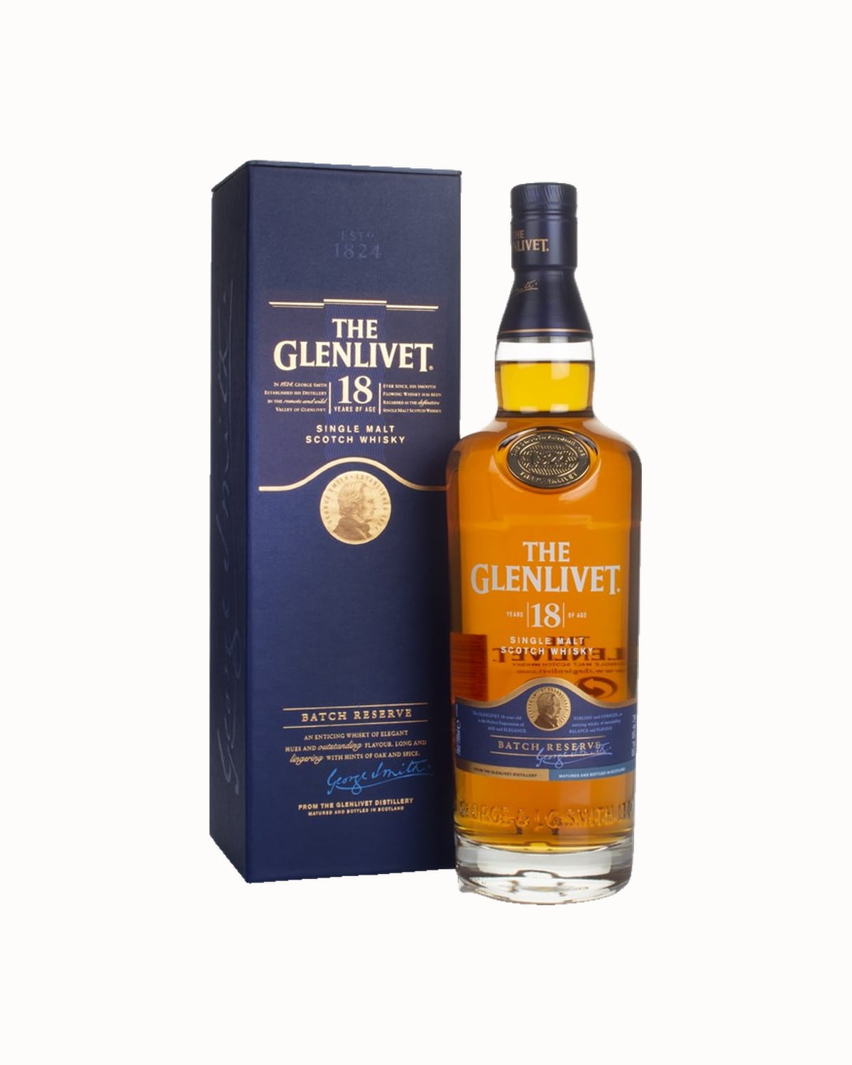 The Glenlivet 18 Year Old single malt bottle and box - Luxe Digital