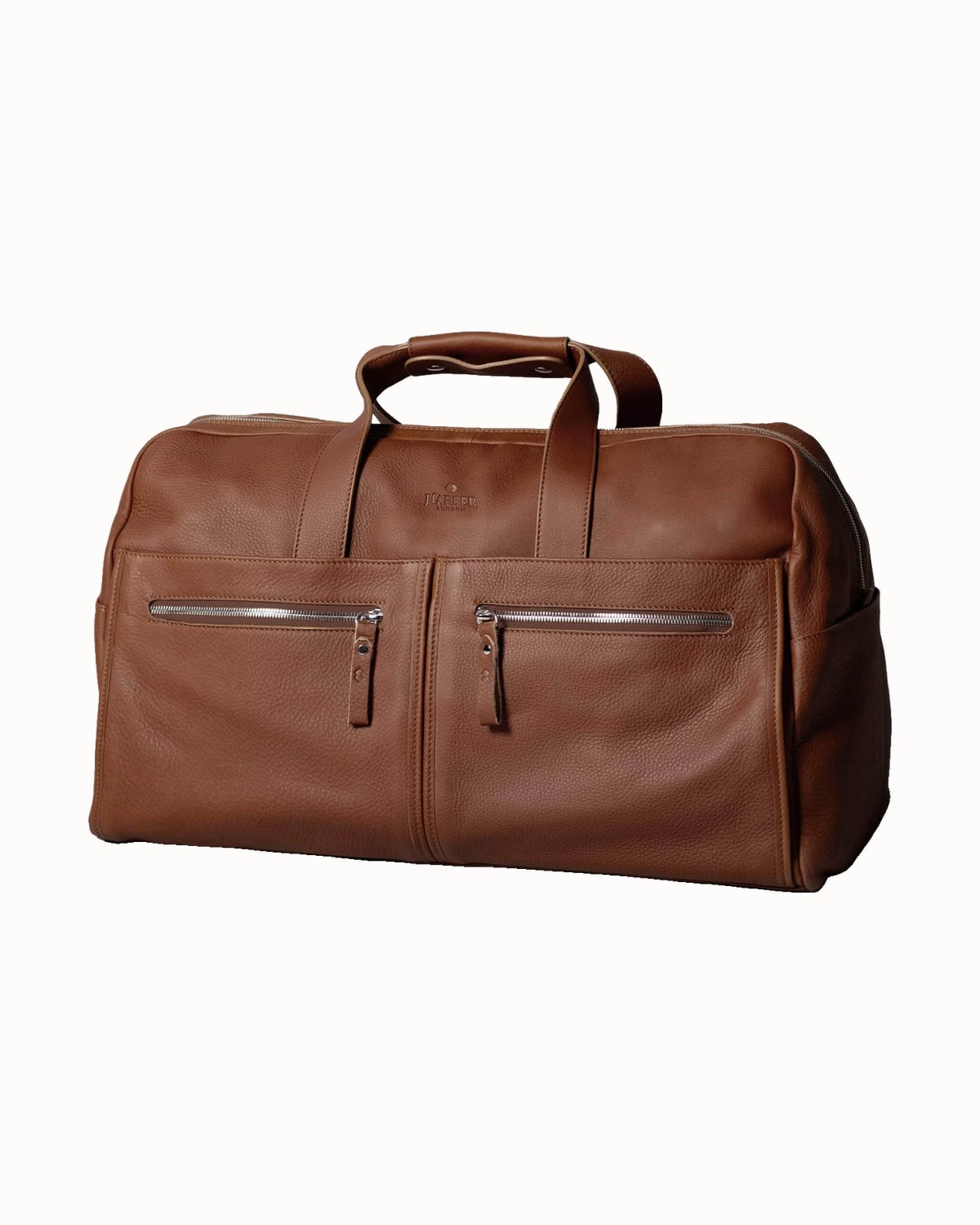 Harber London leather weekender bag in brown - Luxe Digital