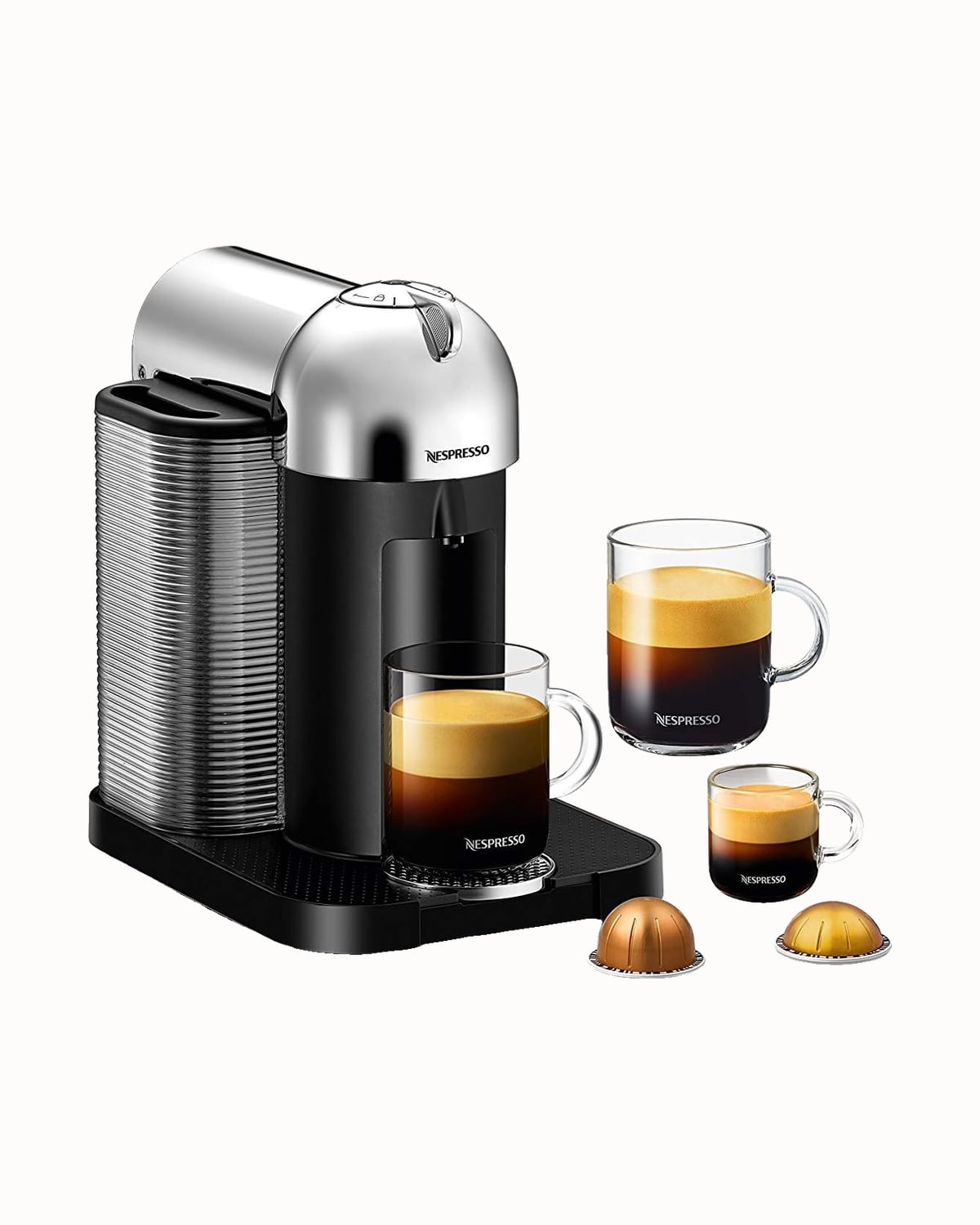 Nespresso Vertuo coffee machine by Breville in chrome - Luxe Digital