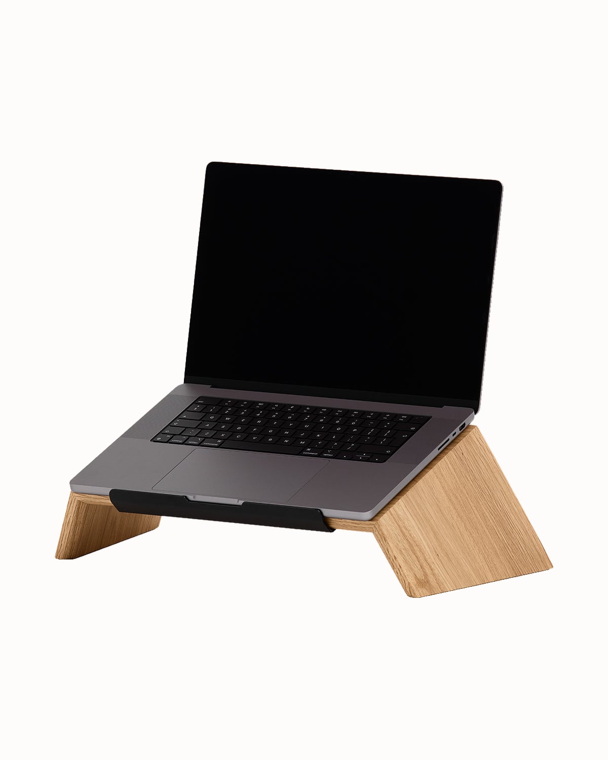 Oakywood solid wood laptop stand with a laptop - Luxe Digital