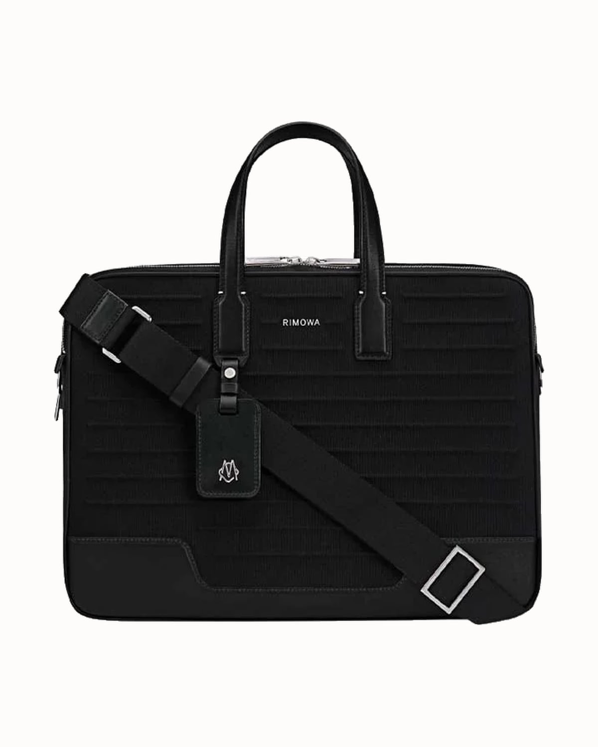 RIMOWA Never Still leather briefcase in black - Luxe Digital