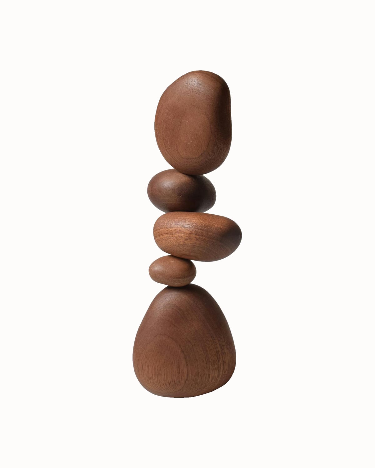 Senser Woodcraft stacked sapele wood balance stones - Luxe Digital