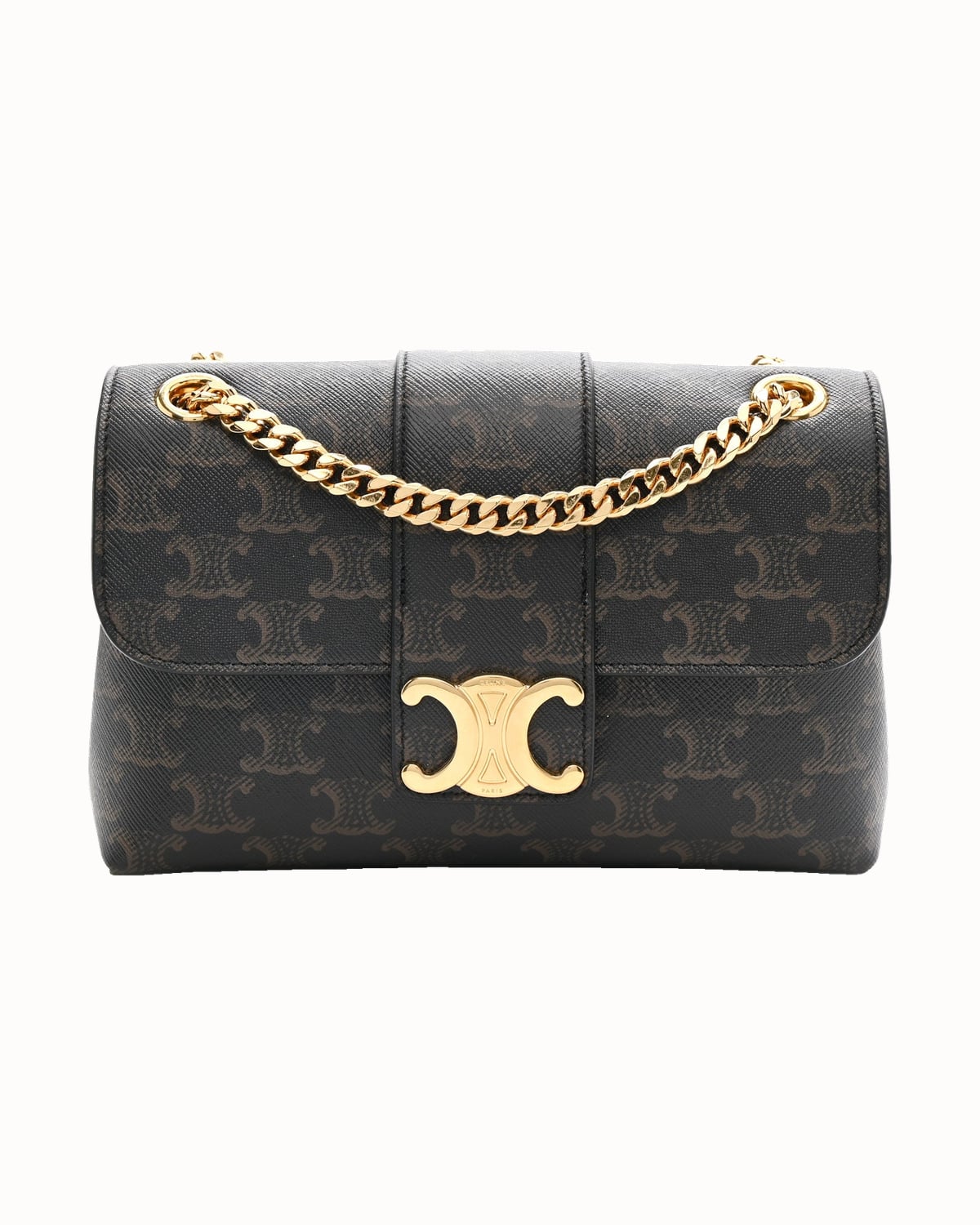 Celine Triomphe canvas bag with a chain strap - Luxe Digital