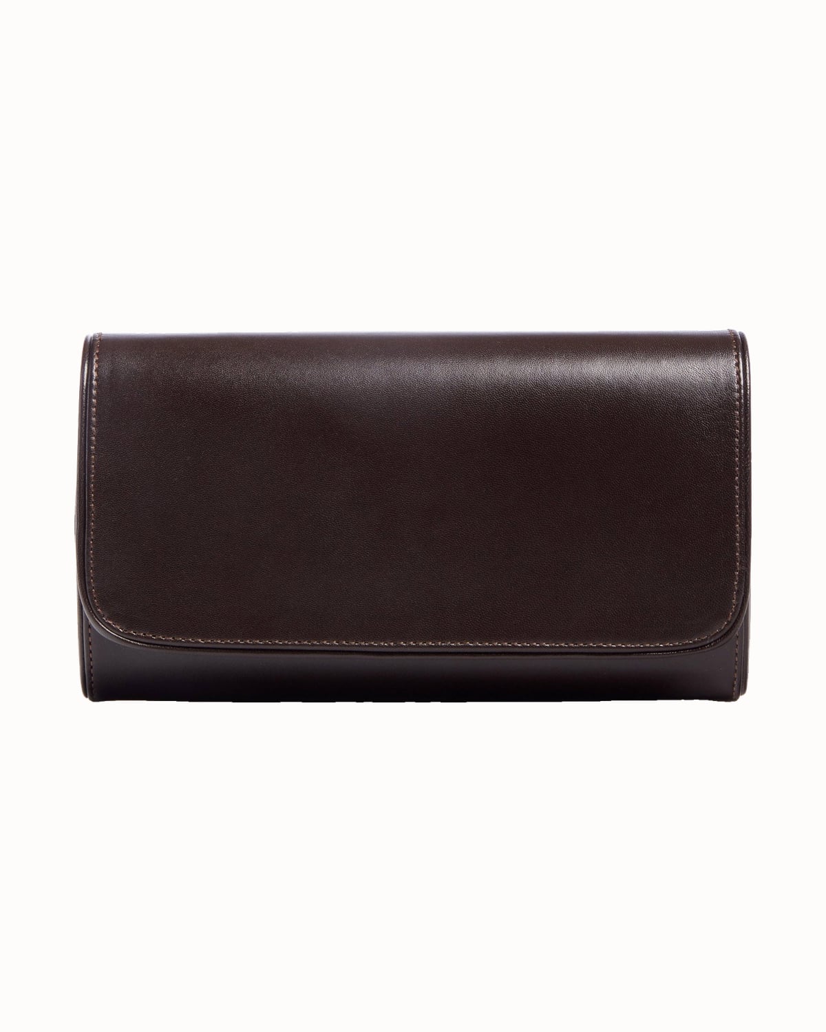 Emmy London Natasha clutch in chocolate leather - Luxe Digital