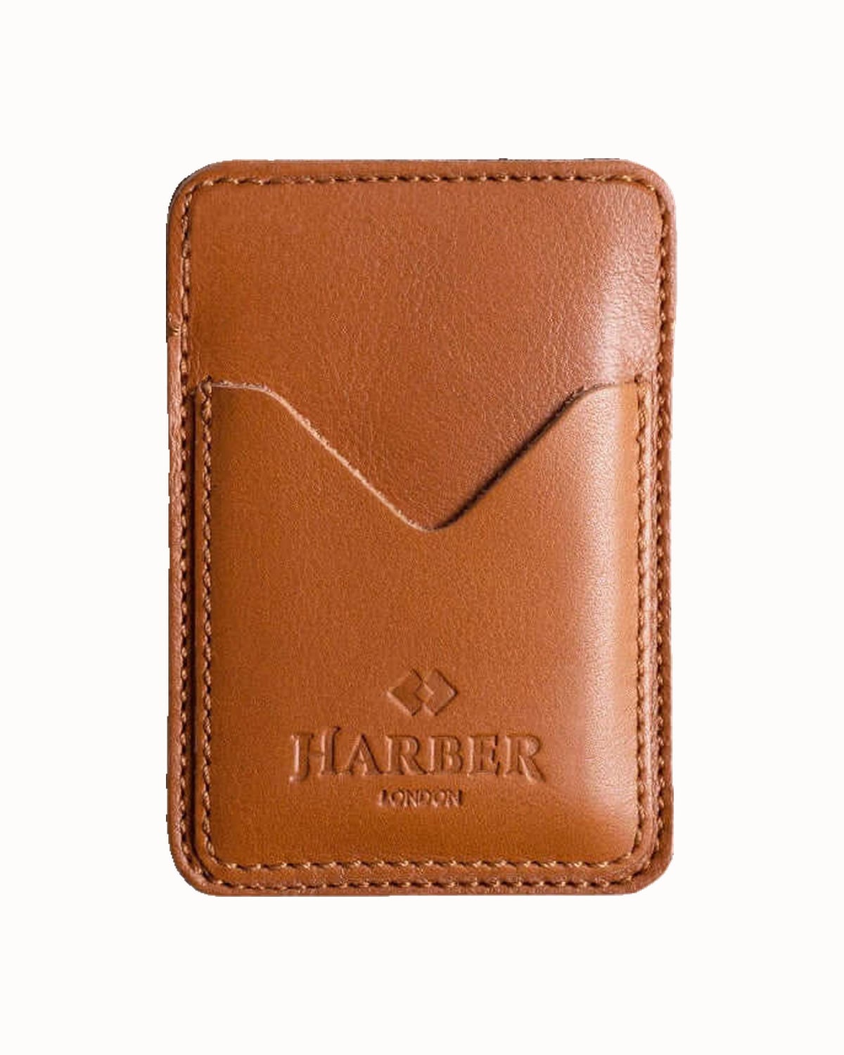 Harber London leather card holder in tan - Luxe Digital