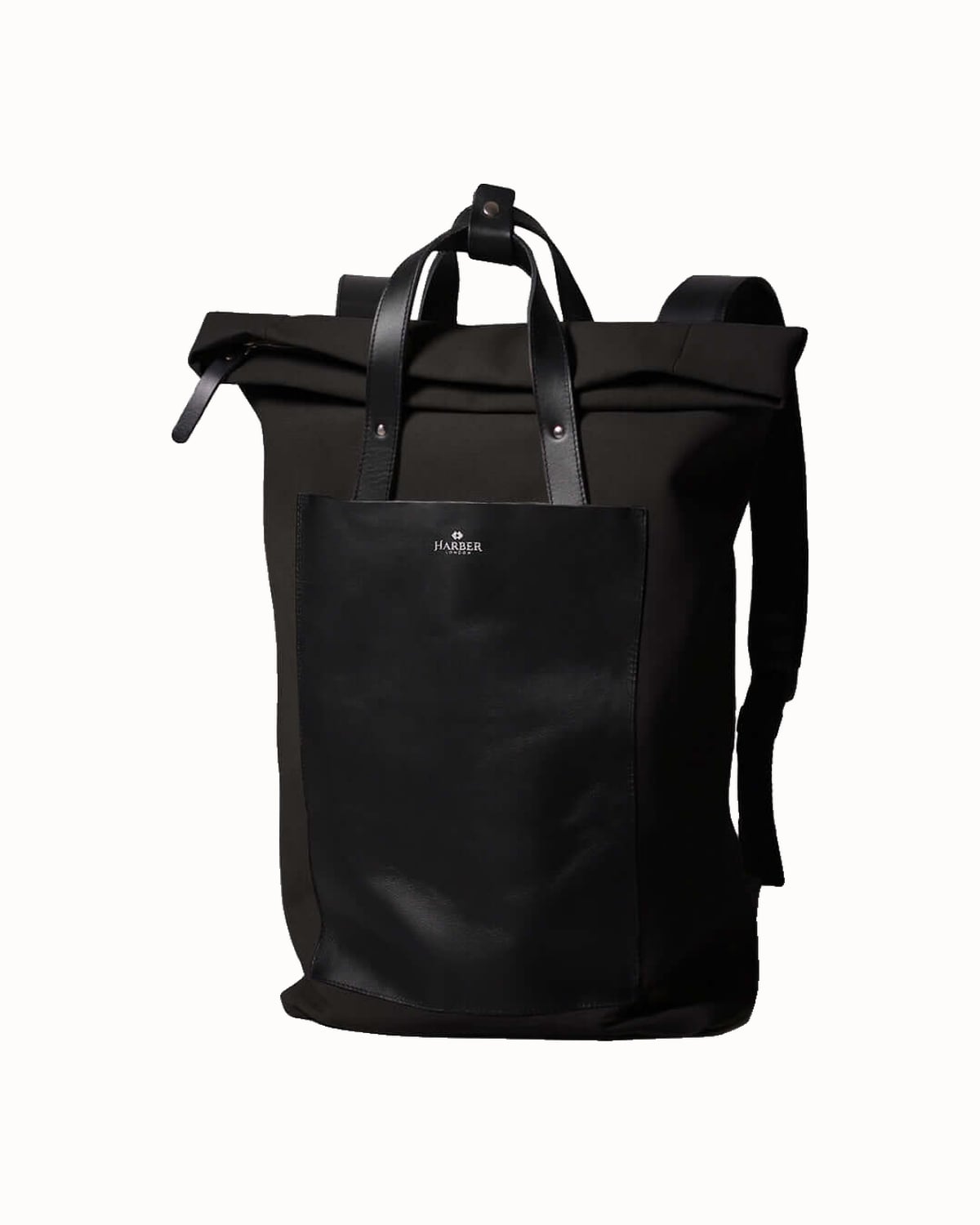 Harber London TotePack in black leather - Luxe Digital