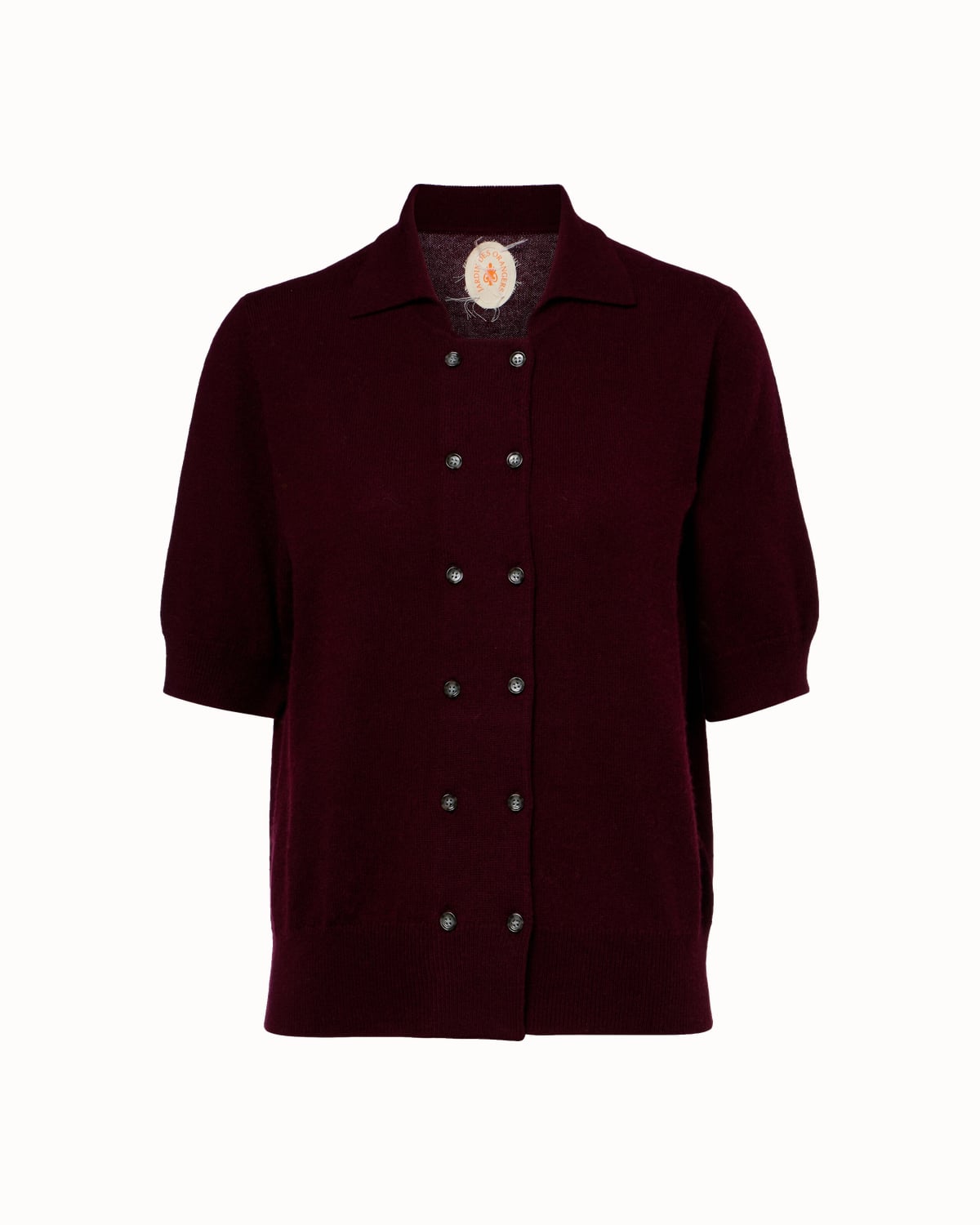 Jardin des Orangers wool and cashmere cardigan in burgundy - Luxe Digital