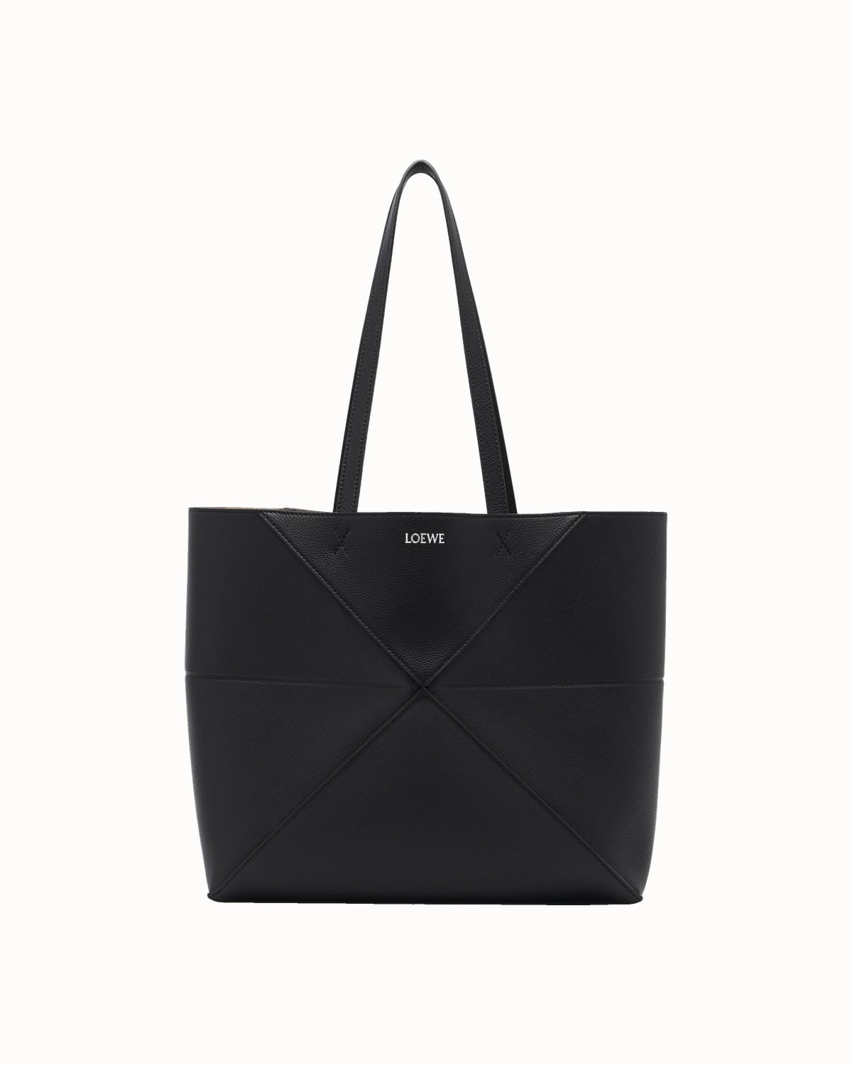 Loewe Puzzle Fold leather tote in black - Luxe Digital