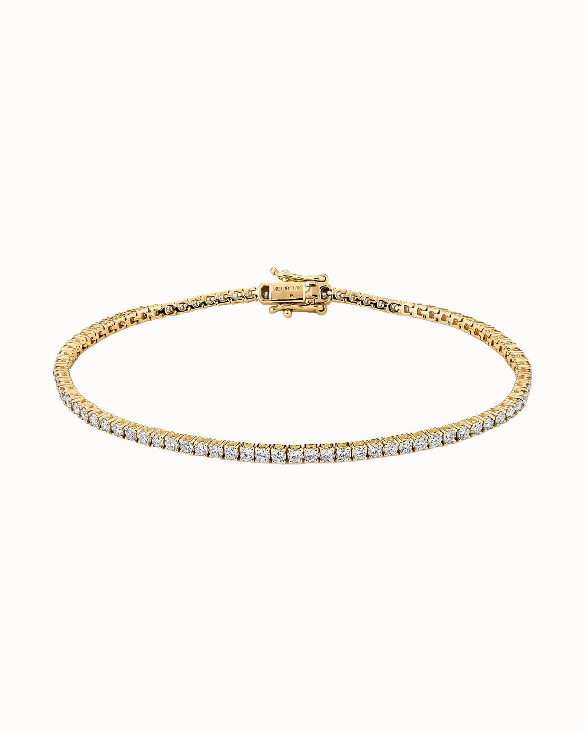 Mejuri lab-grown diamond tennis bracelet in yellow gold - Luxe Digital