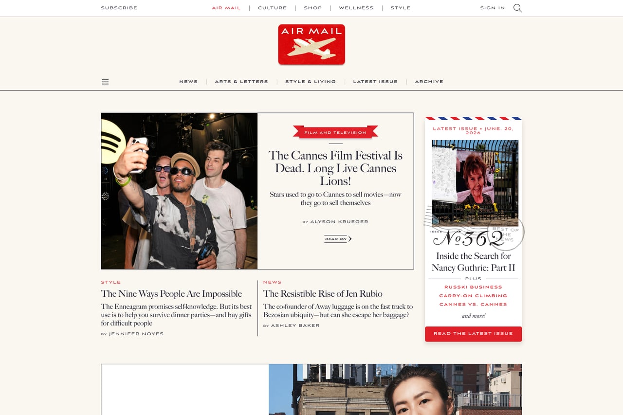 Air Mail homepage