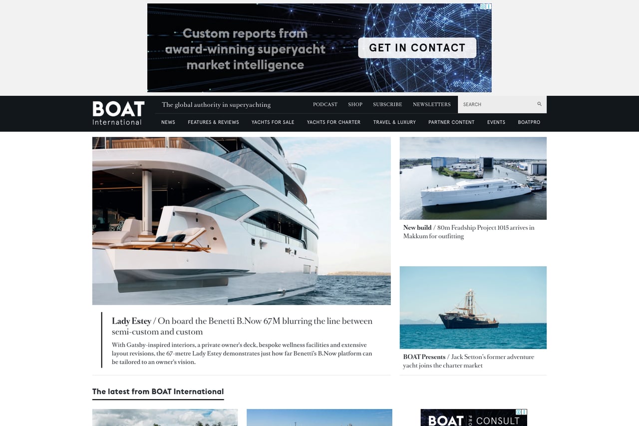Boat International homepage