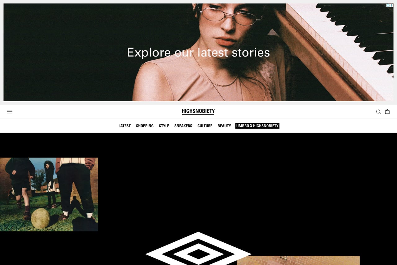 Highsnobiety homepage