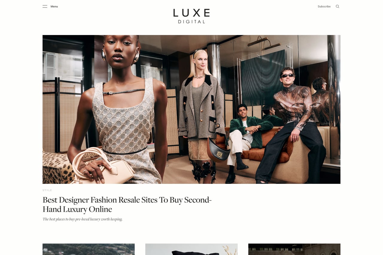 Luxe Digital homepage