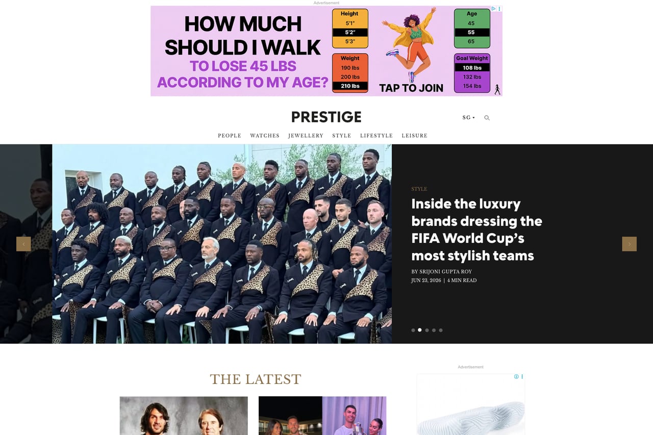 Prestige homepage