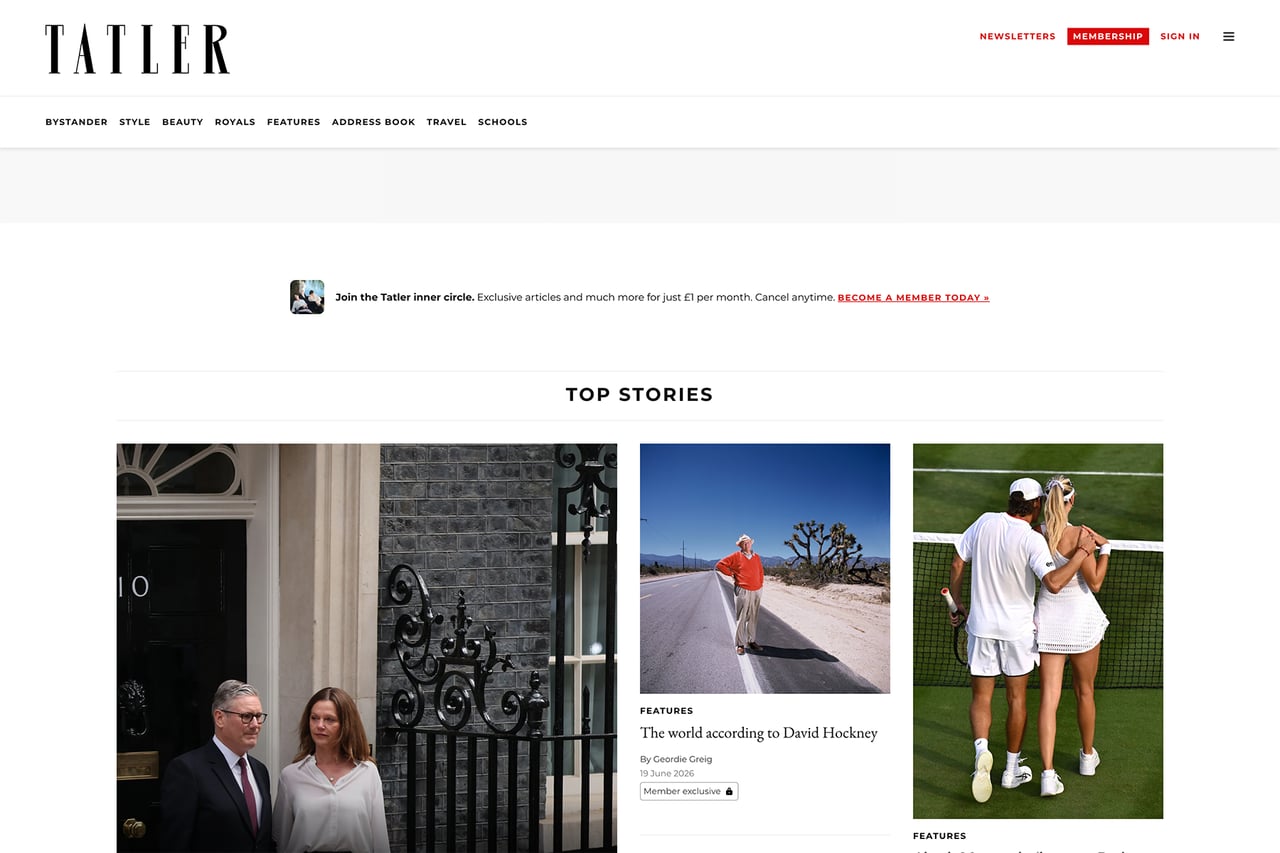 Tatler homepage