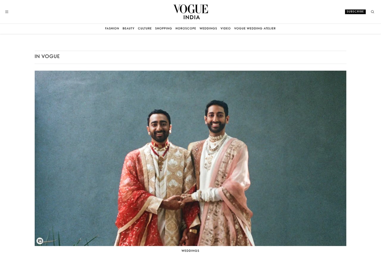 Vogue India homepage