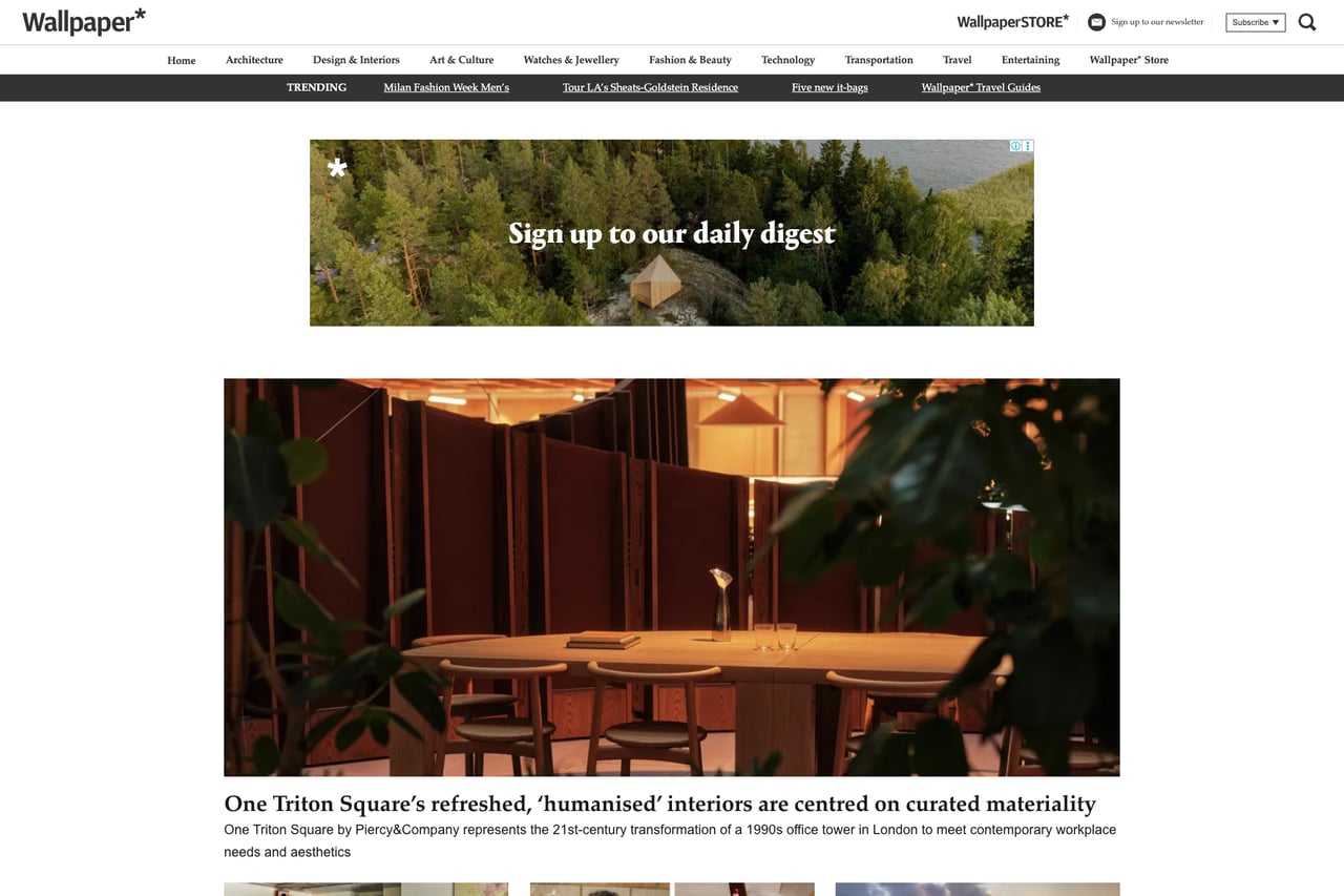 Wallpaper* homepage