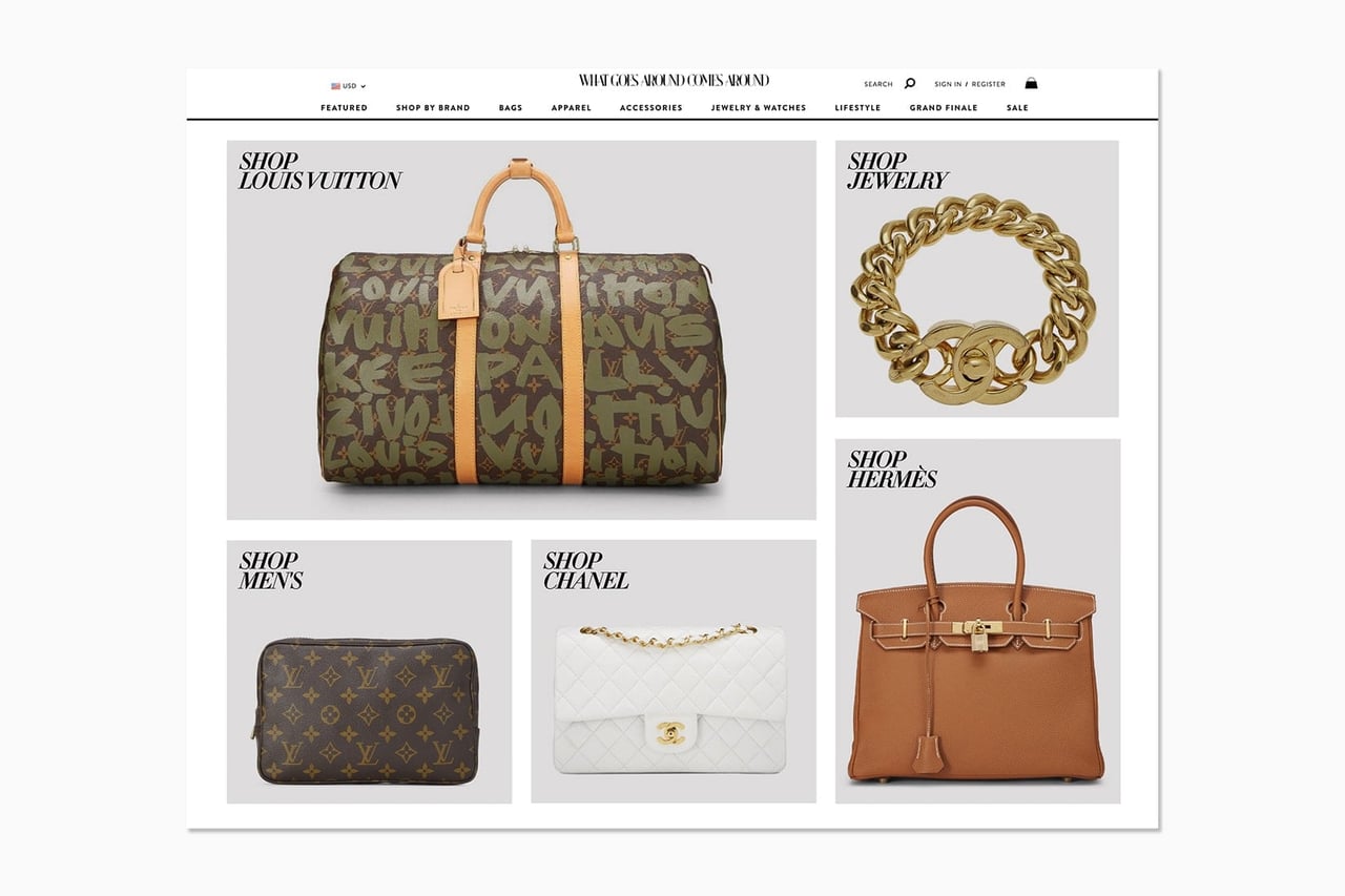 best luxury private sales website what goes around comes around - Luxe Digital