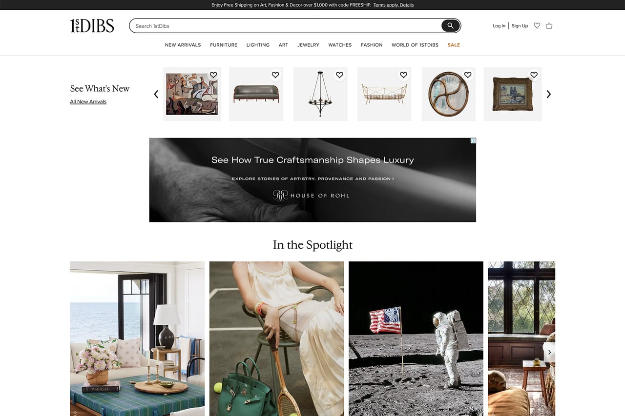 1stDibs homepage