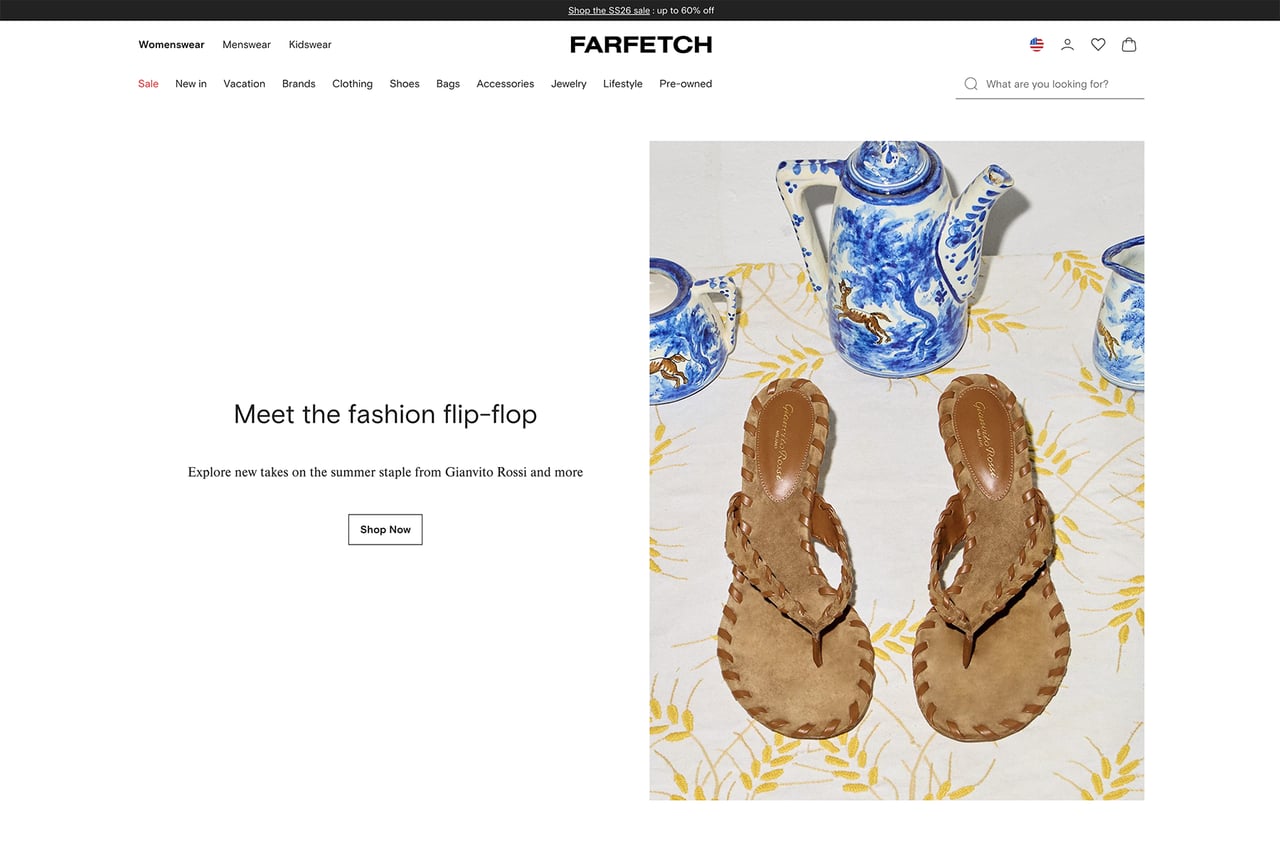 Farfetch homepage