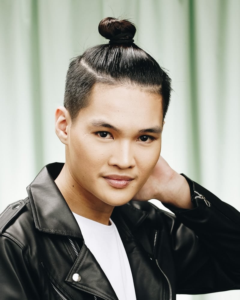 best medium length hairstyles men top bun - Luxe Digital