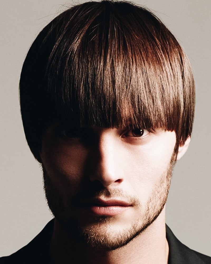 best short haircuts men bowl cut bangs - Luxe Digital