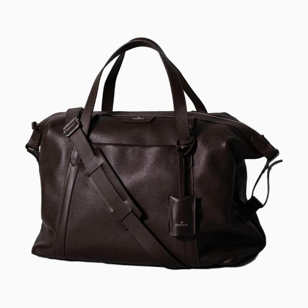 Harber London Leather Overnight Bag