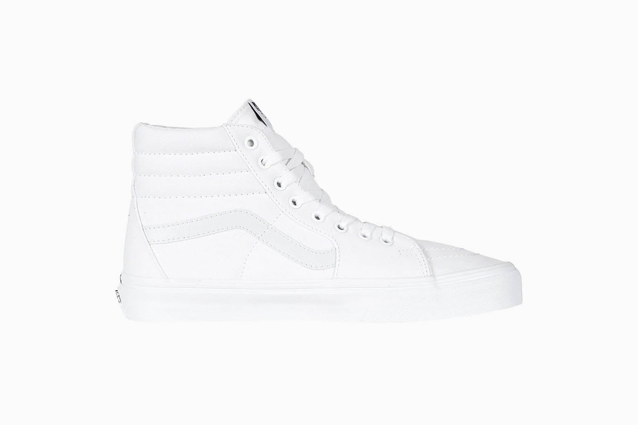 best white sneakers women vans sk8 hi core classics - Luxe Digital