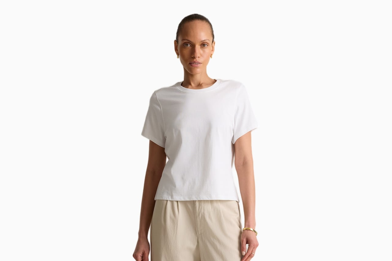 best white t shirt women quince boxy crewneck tee - Luxe Digital