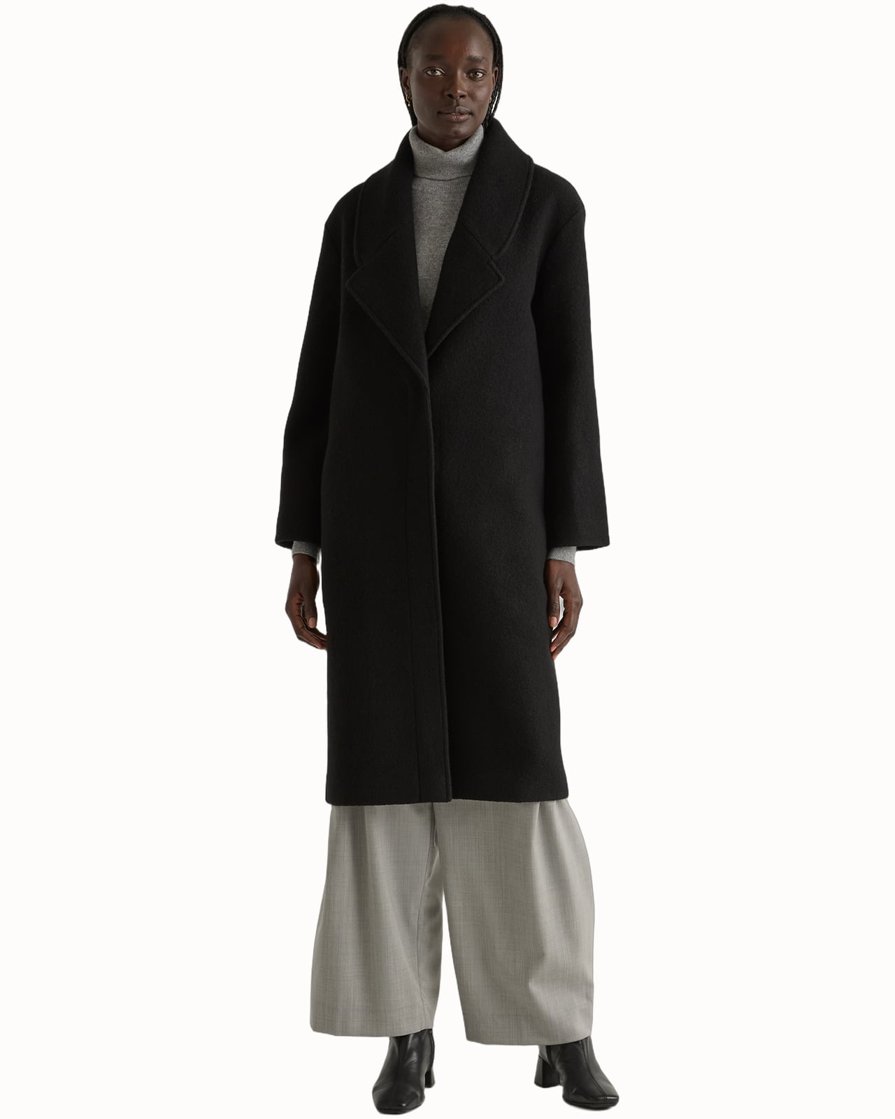 best winter coats women quince merino wool shawl collar long coat - Luxe Digital