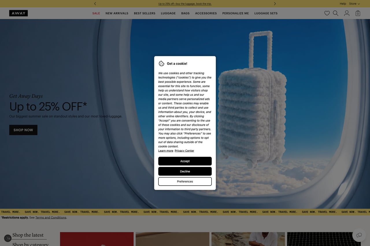 Away homepage