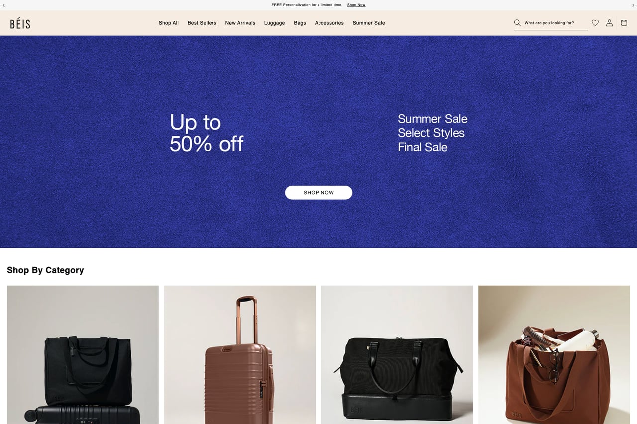 Beis Travel homepage