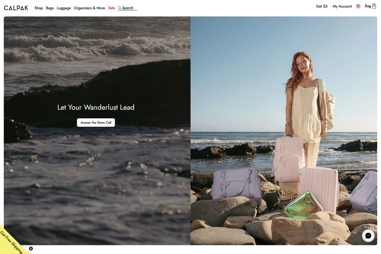 Calpak homepage