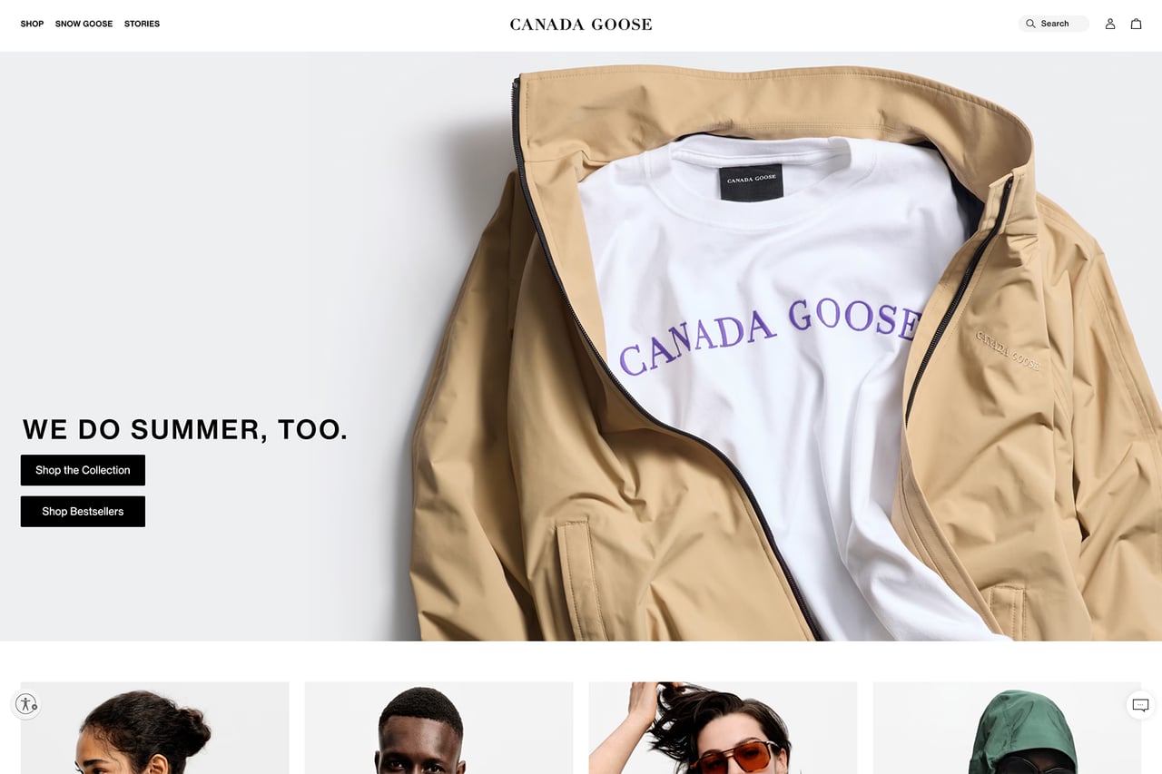 Canada Goose homepage