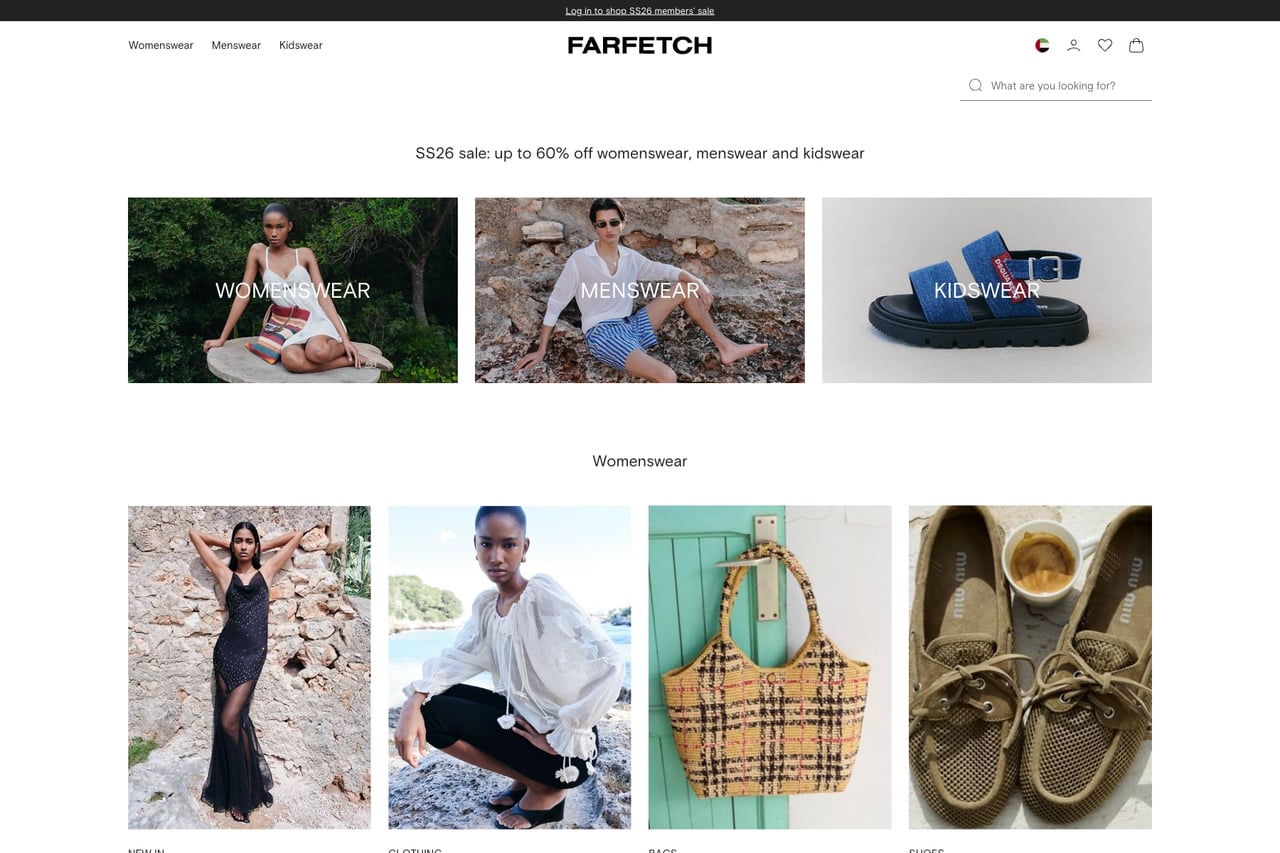 FARFETCH homepage