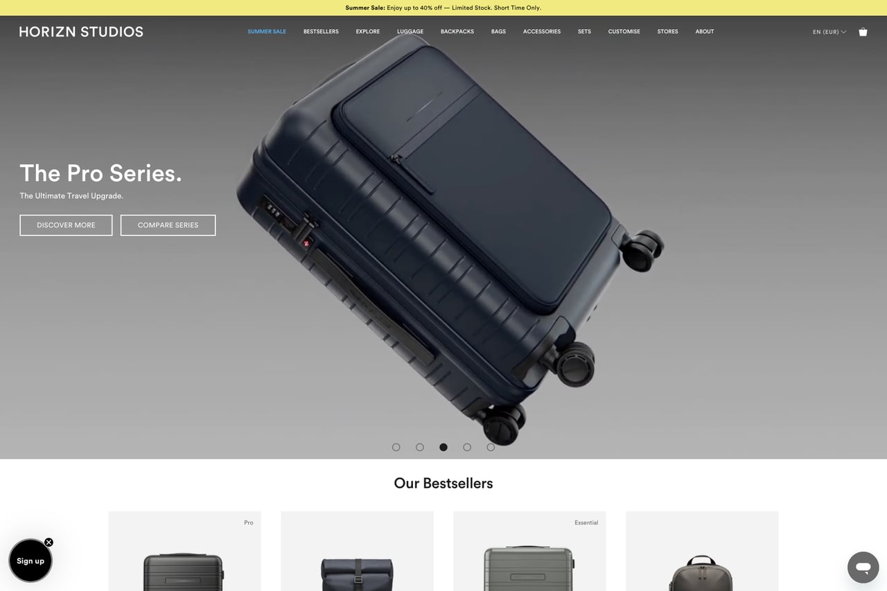 Horizn Studios homepage