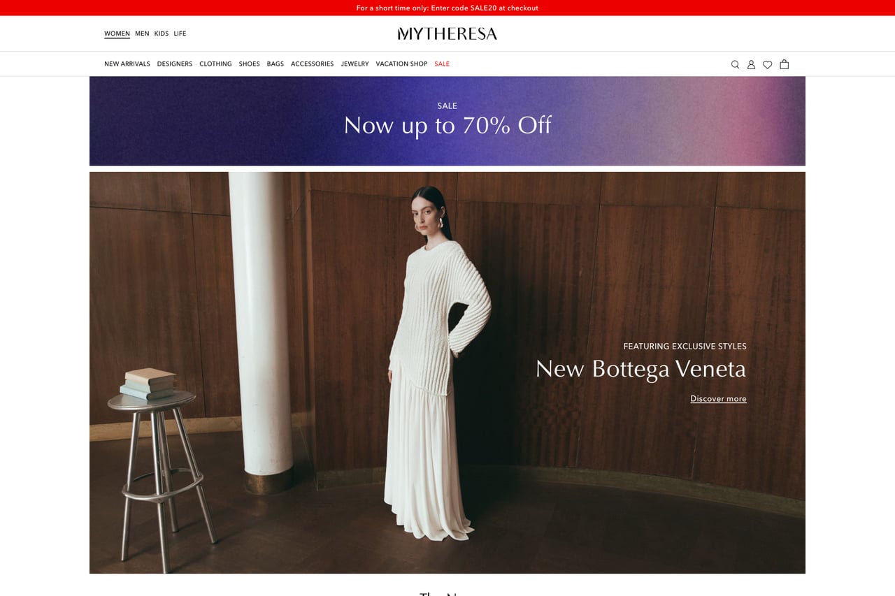 MyTheresa homepage