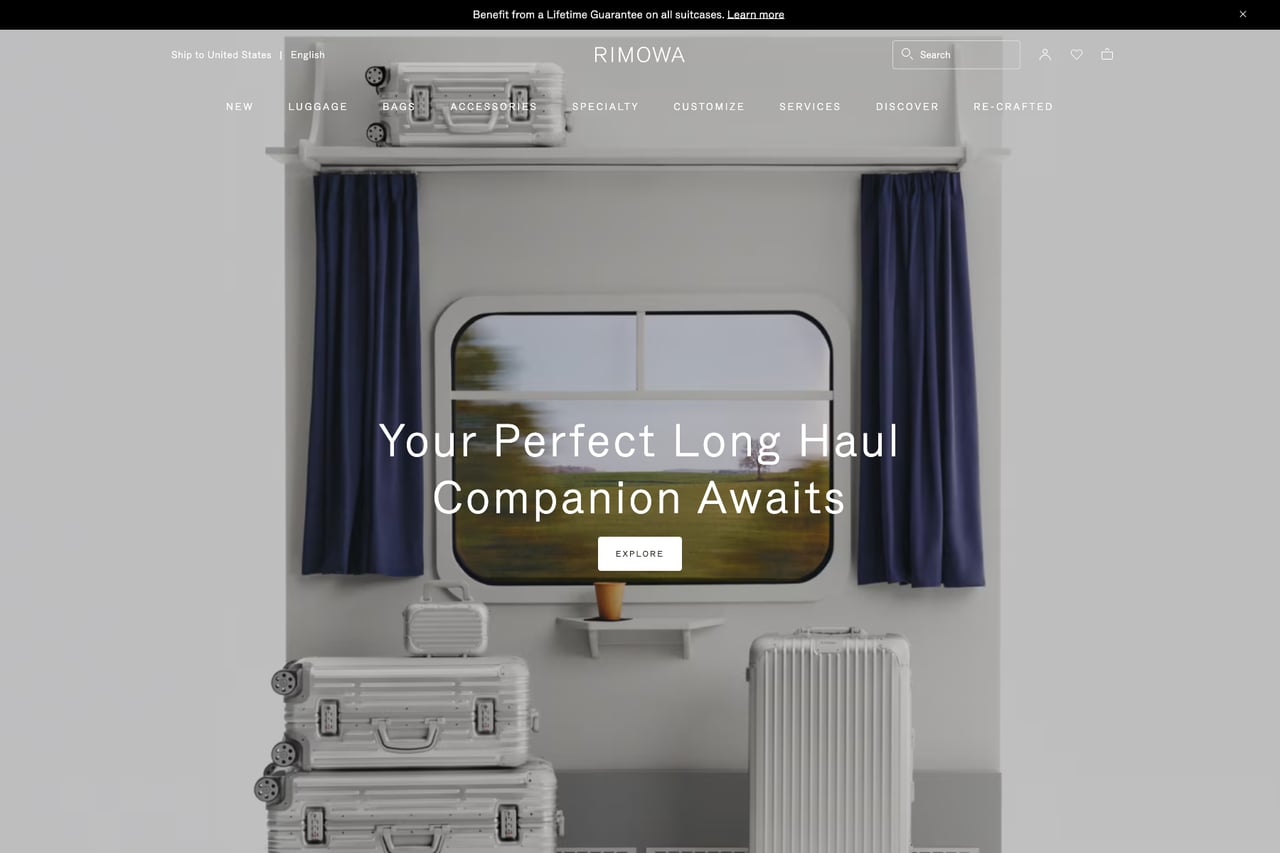 Rimowa homepage