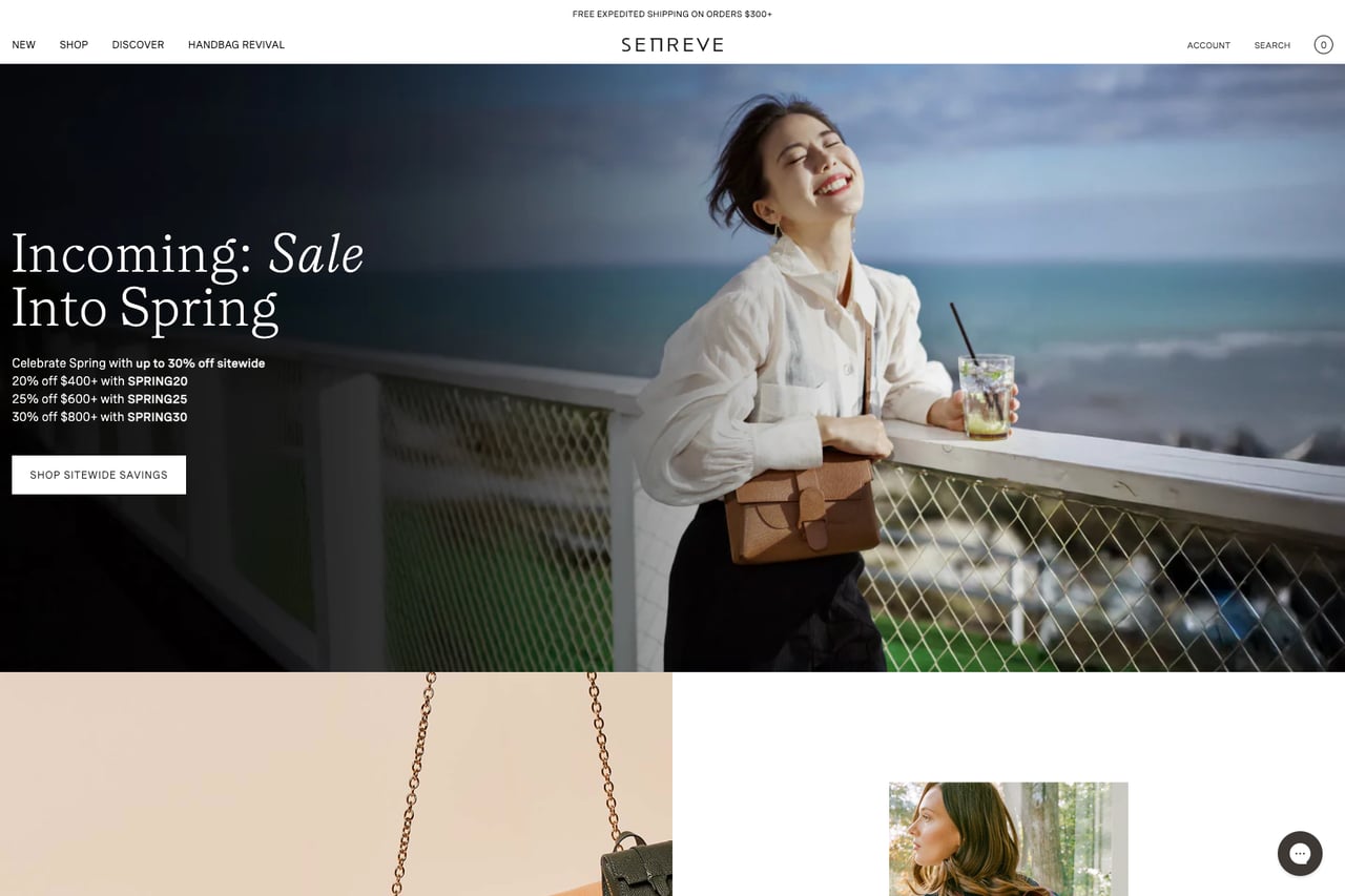 Senreve homepage