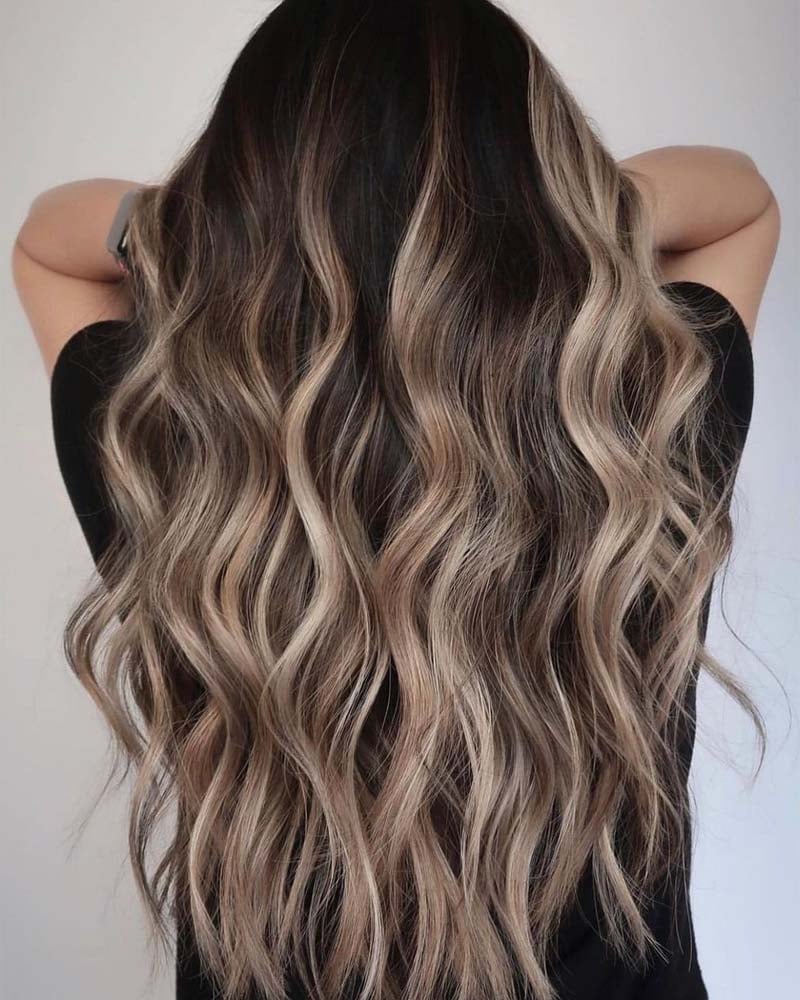 black hair highlights balayage highlights - Luxe Digital