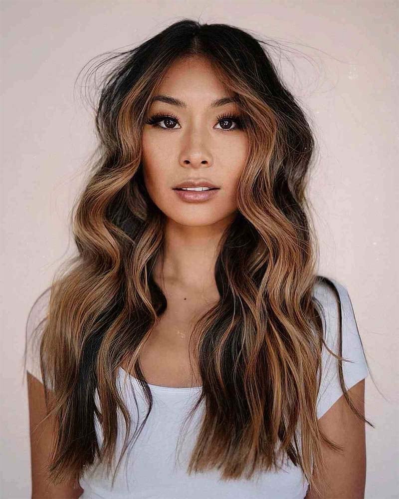 black hair highlights balayage highlights - Luxe Digital