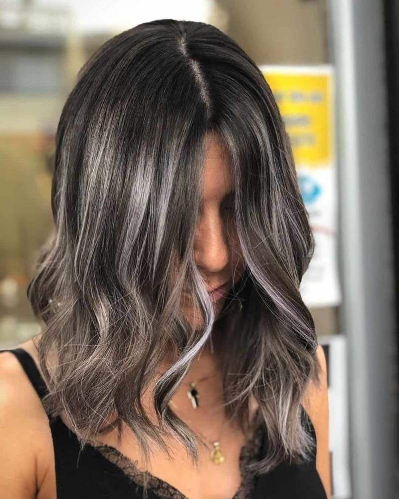 black hair highlights black hair with silver highlights - Luxe Digital