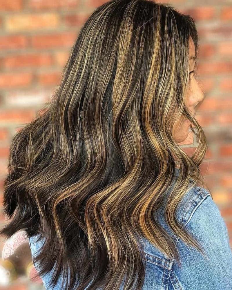 black hair highlights blonde highlights on black hair- Luxe Digital