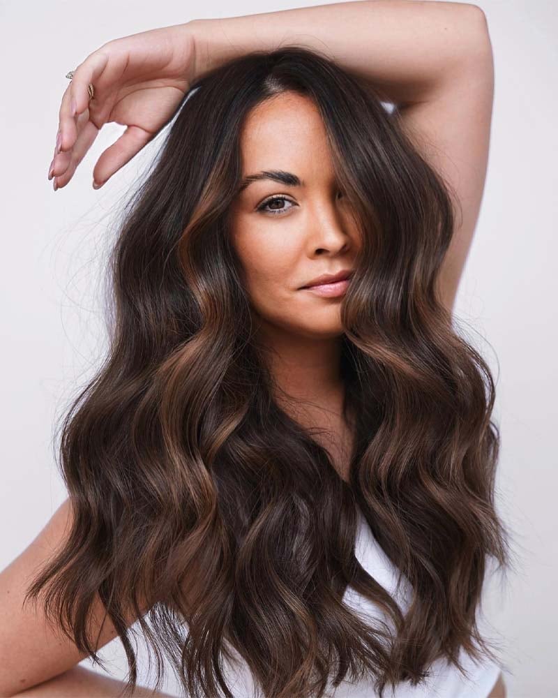 black hair highlights natural highlights on dark brown hair - Luxe Digital