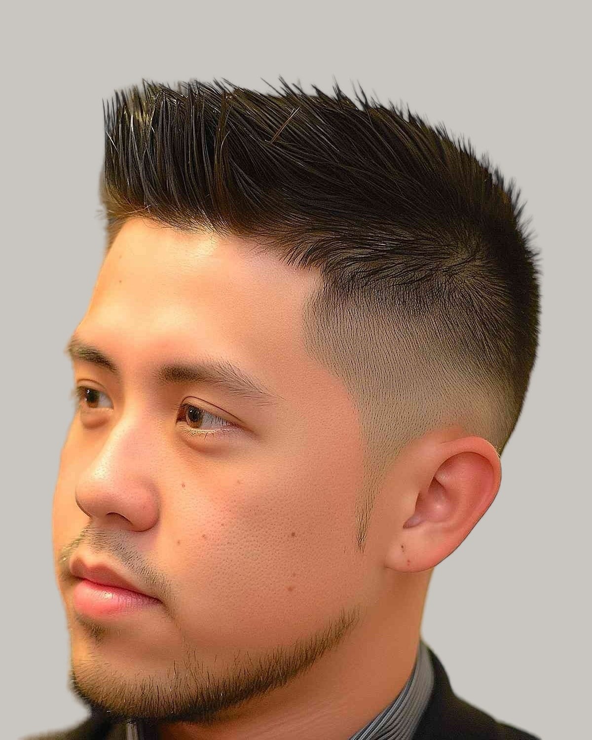 Man with a crew cut, seen from the front