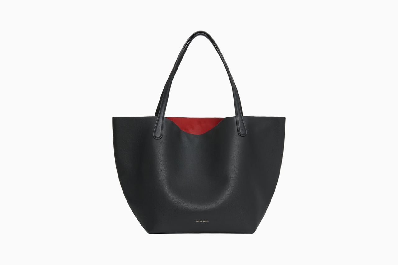 Mansur Gavriel Everyday Soft Tote in Black/Flamma - Luxe Digital